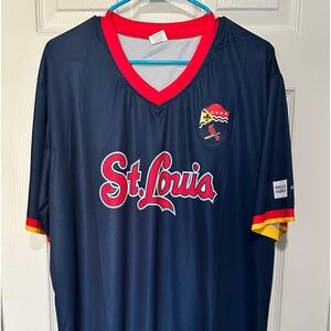 St. Louis Cardinals jersey Shirt Sz XL Wells Fargo Advisors on sleeve NWOT